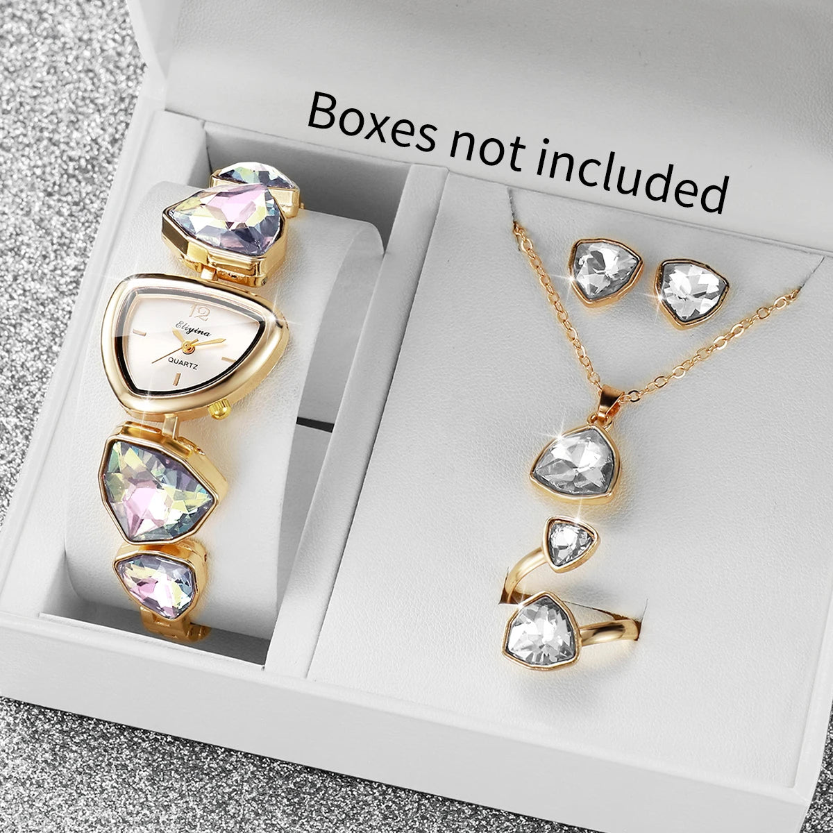 Rhinestone Bracelet Watch Set