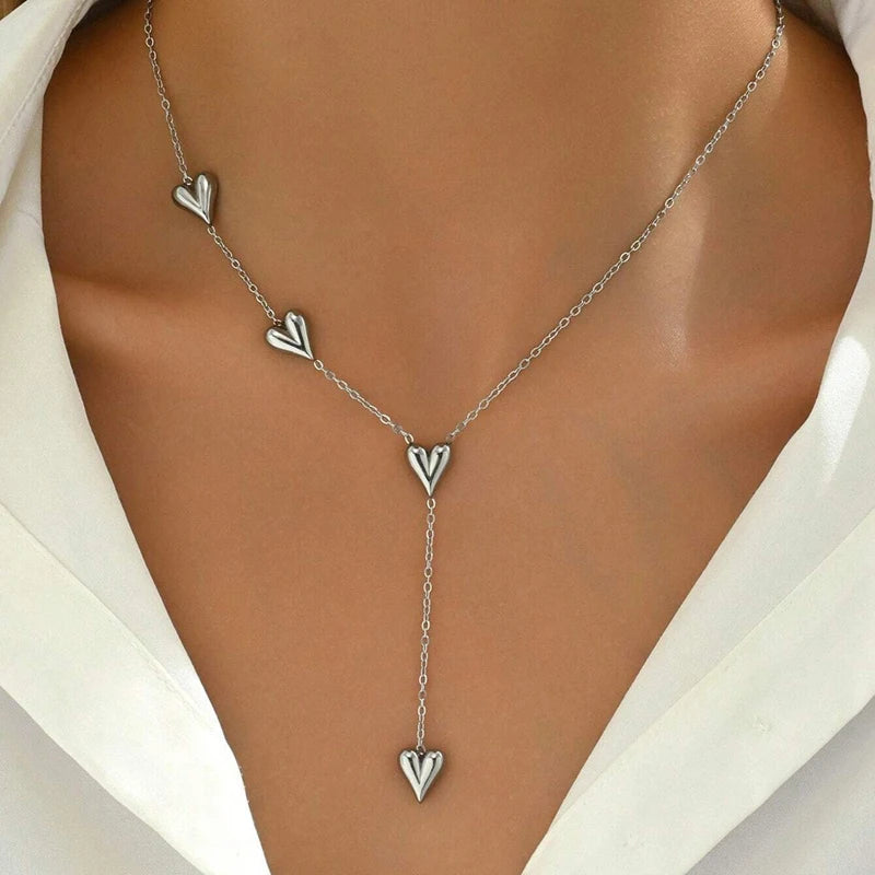 Heart Tassel Y-Necklace