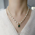 Green Crystal Pearl Necklace