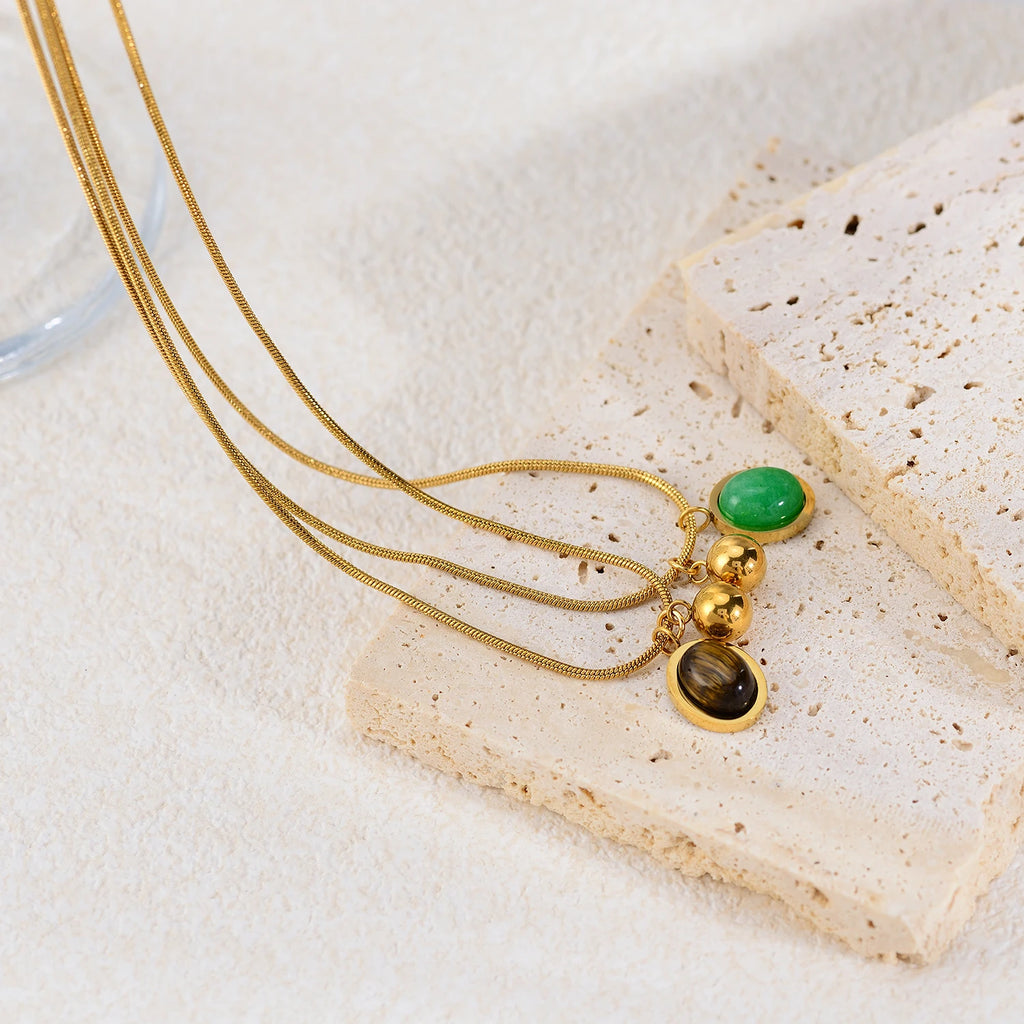 Tiger's Eye Stone Pendant Necklace