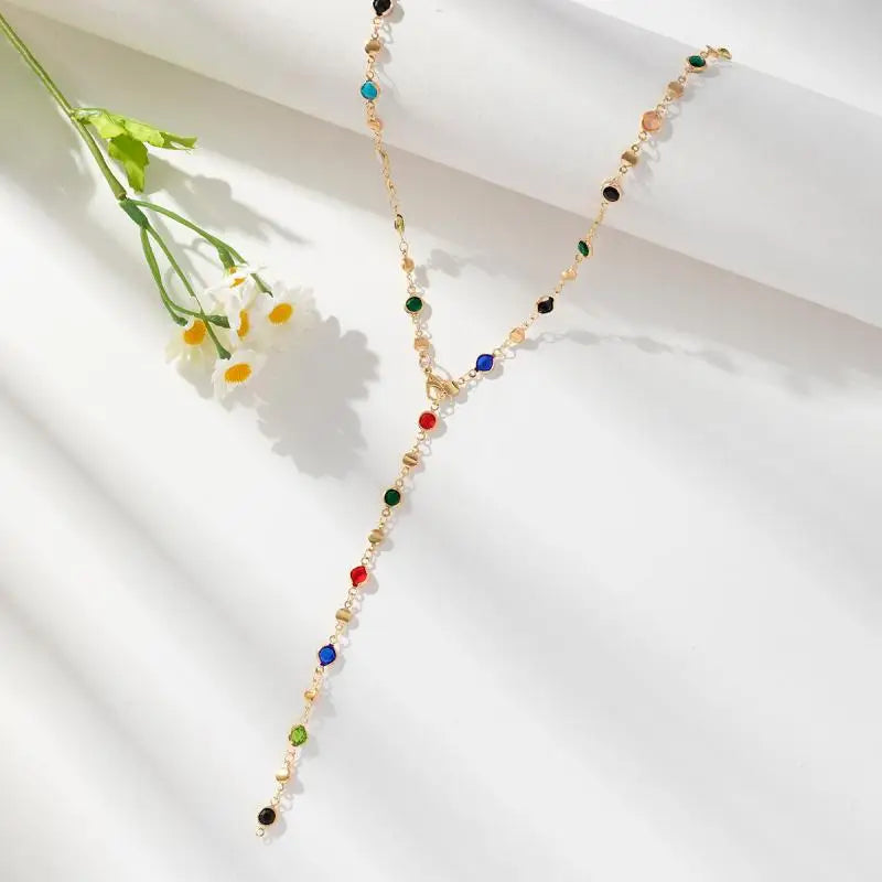 Rhinestone Tassel Necklace