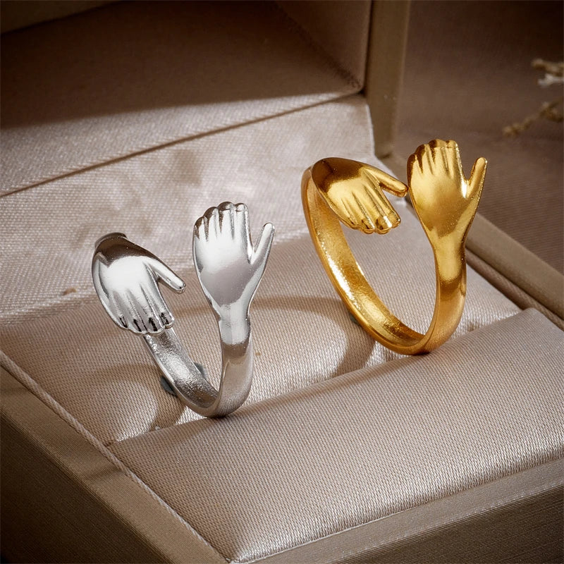 Embrace Hands Ring