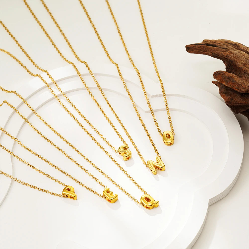 Bubble Initial Letter Necklace