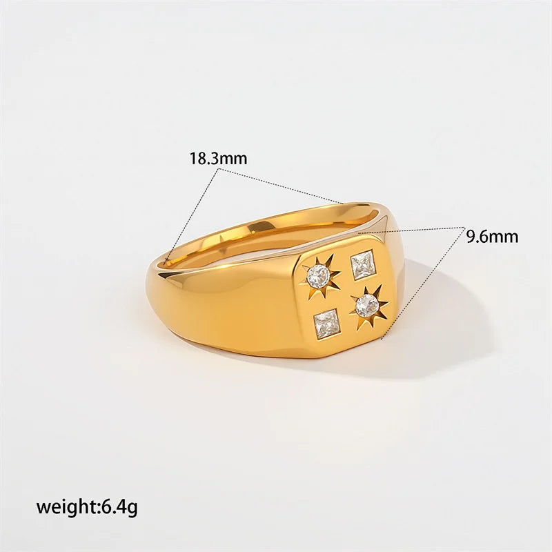 Snake Geometric Zirconia Ring