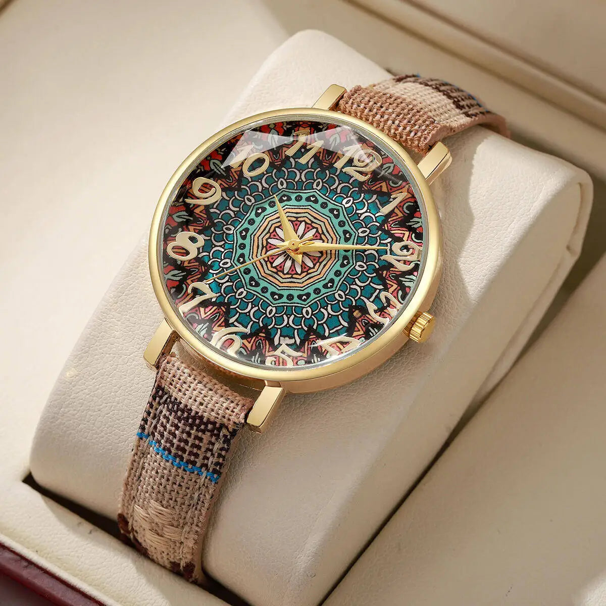 Vintage Floral Strap Watch