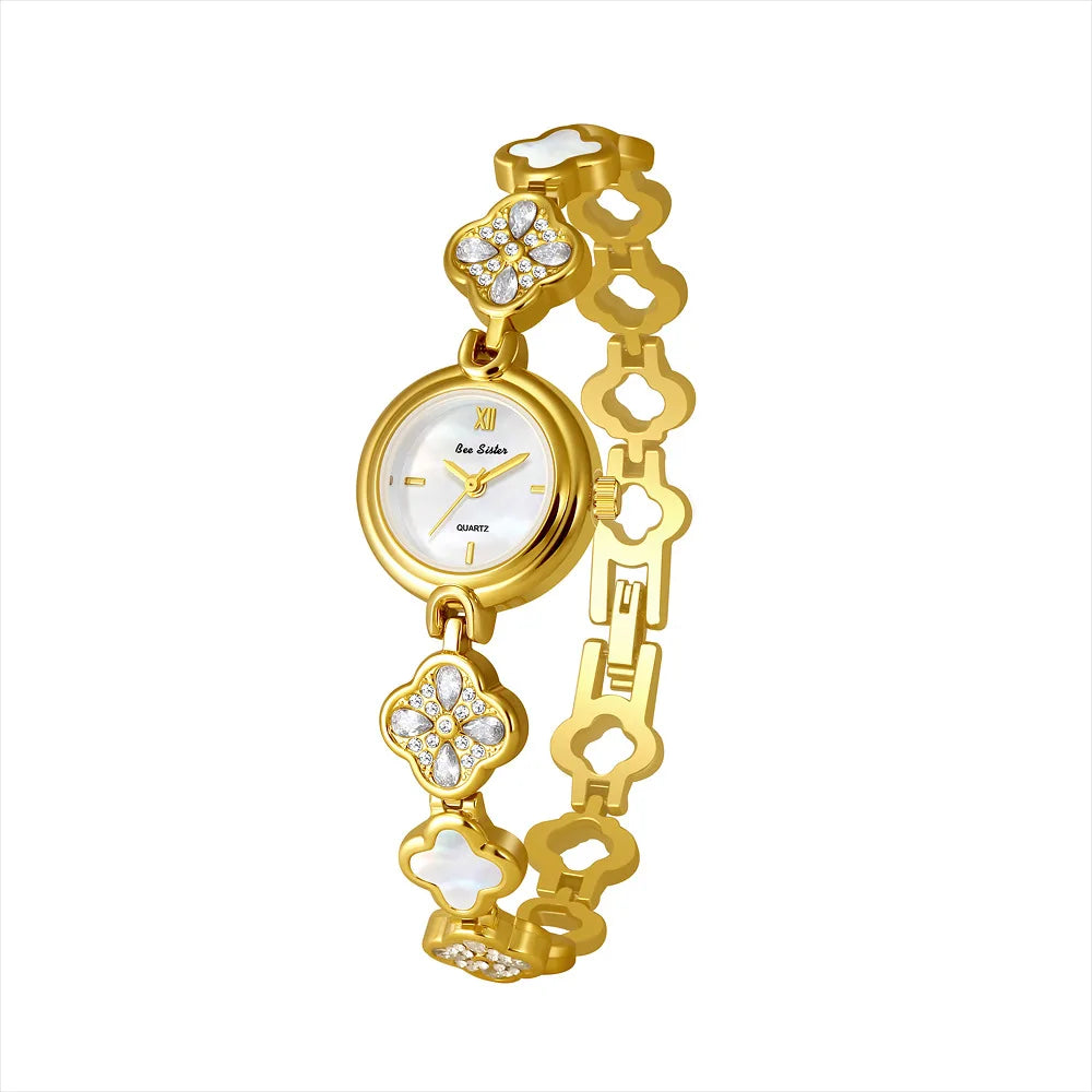 Blue Shell-Dial Crystal Watch