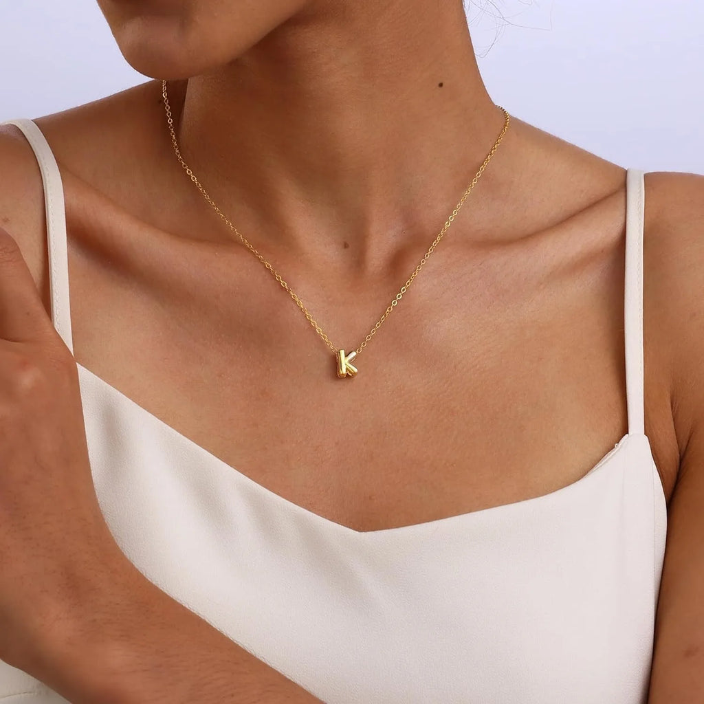 Bubble Initial Letter Necklace