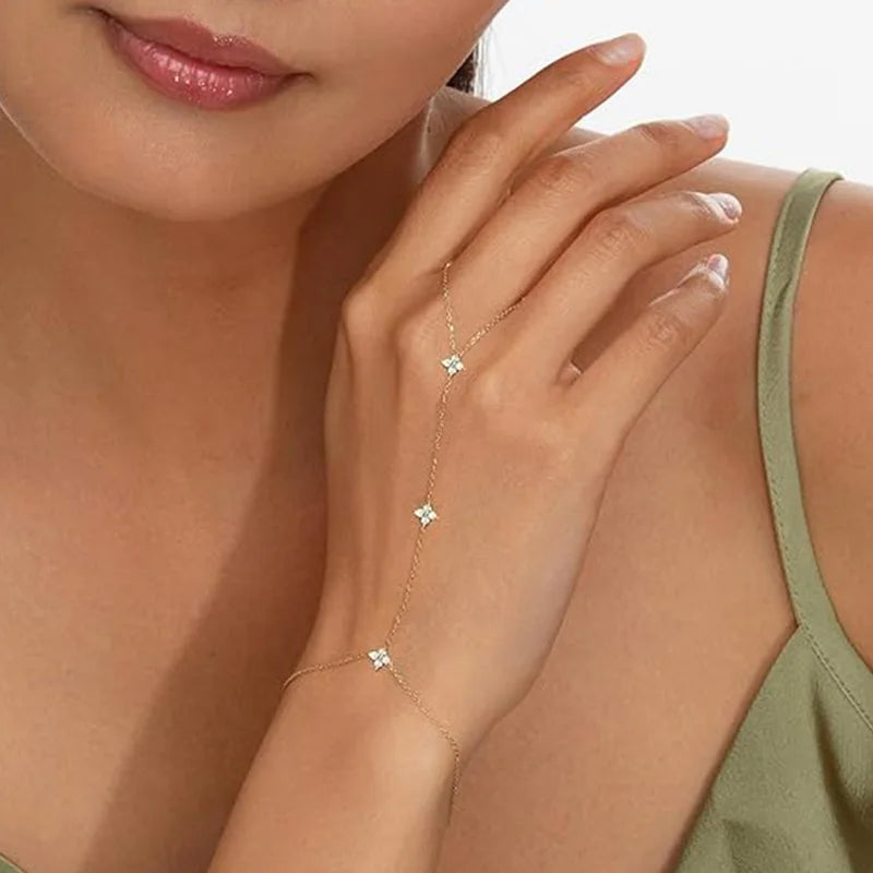 Leaf Chain Ring Bracelet