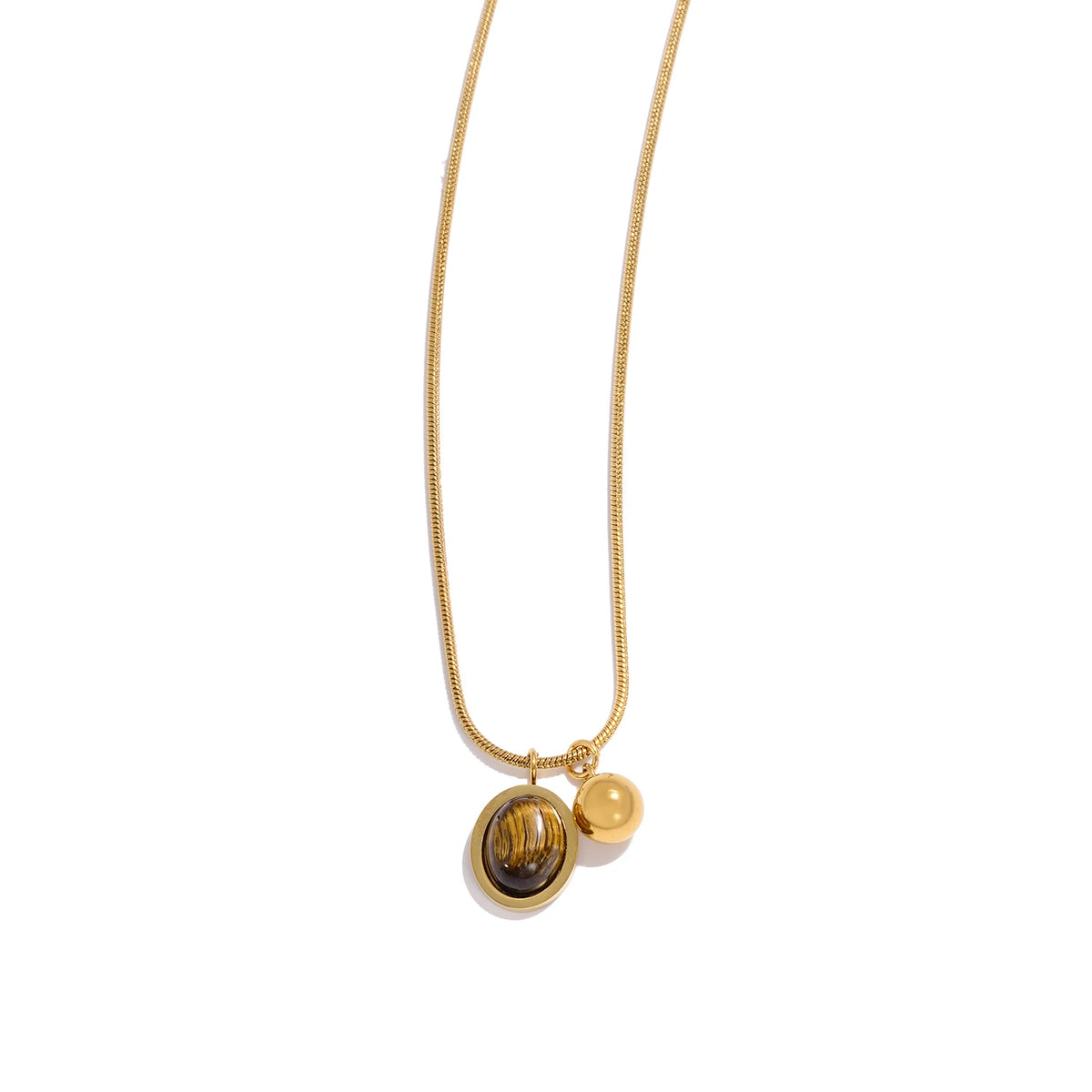 Tiger's Eye Stone Pendant Necklace