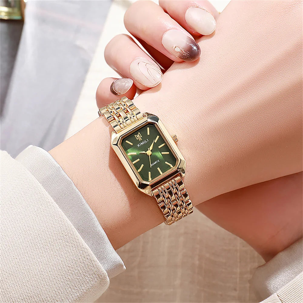 Square Gold-Plated Watch