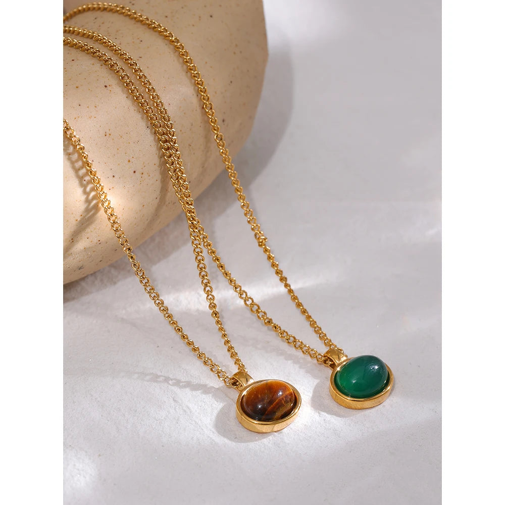 Green Agate Stone Necklace