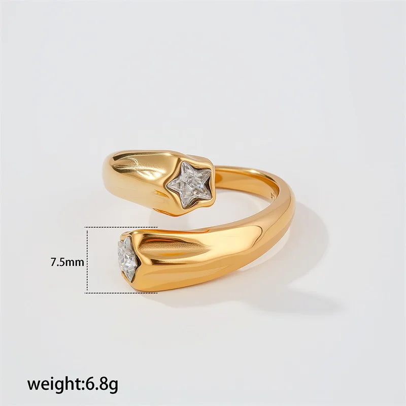 Snake Geometric Zirconia Ring