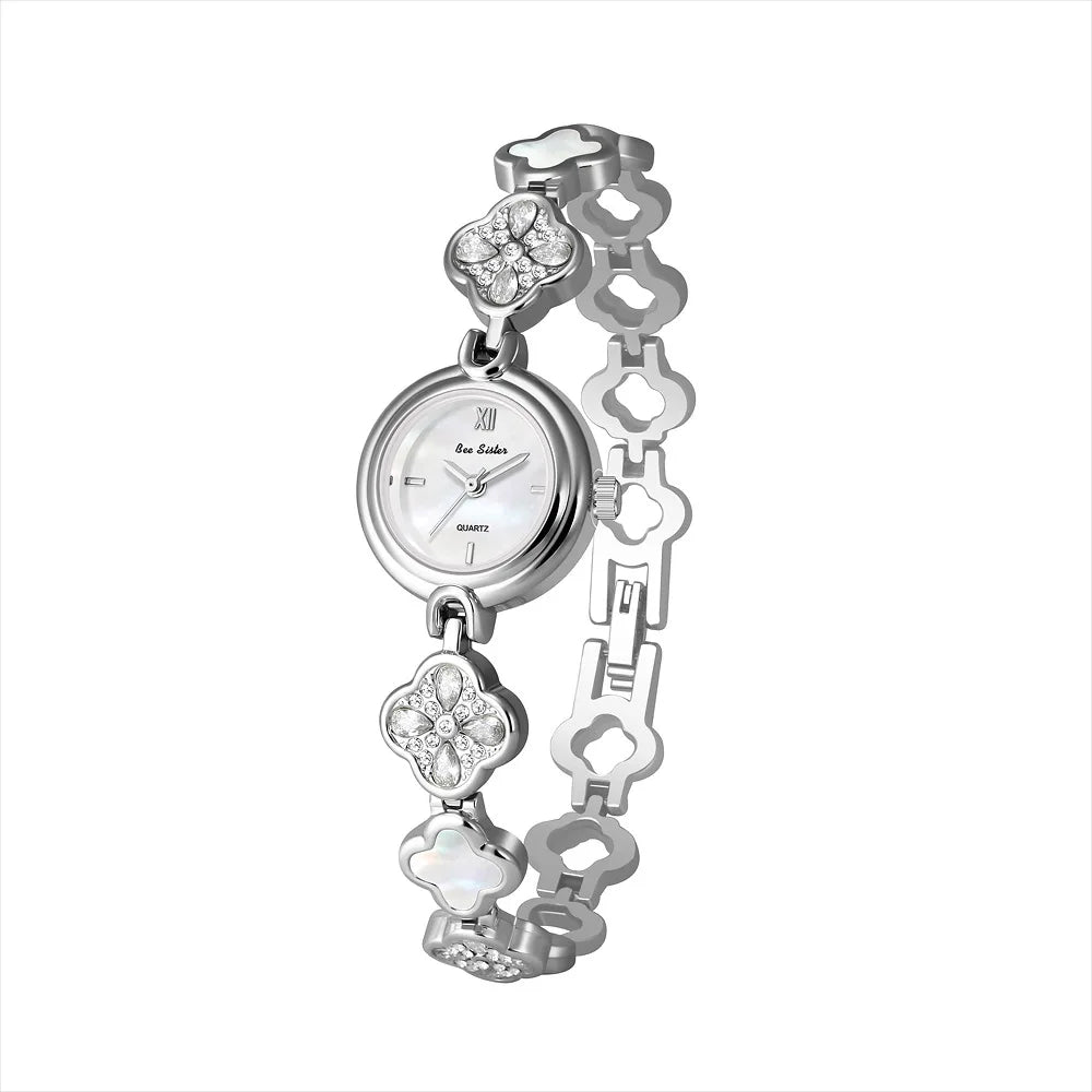 Blue Shell-Dial Crystal Watch