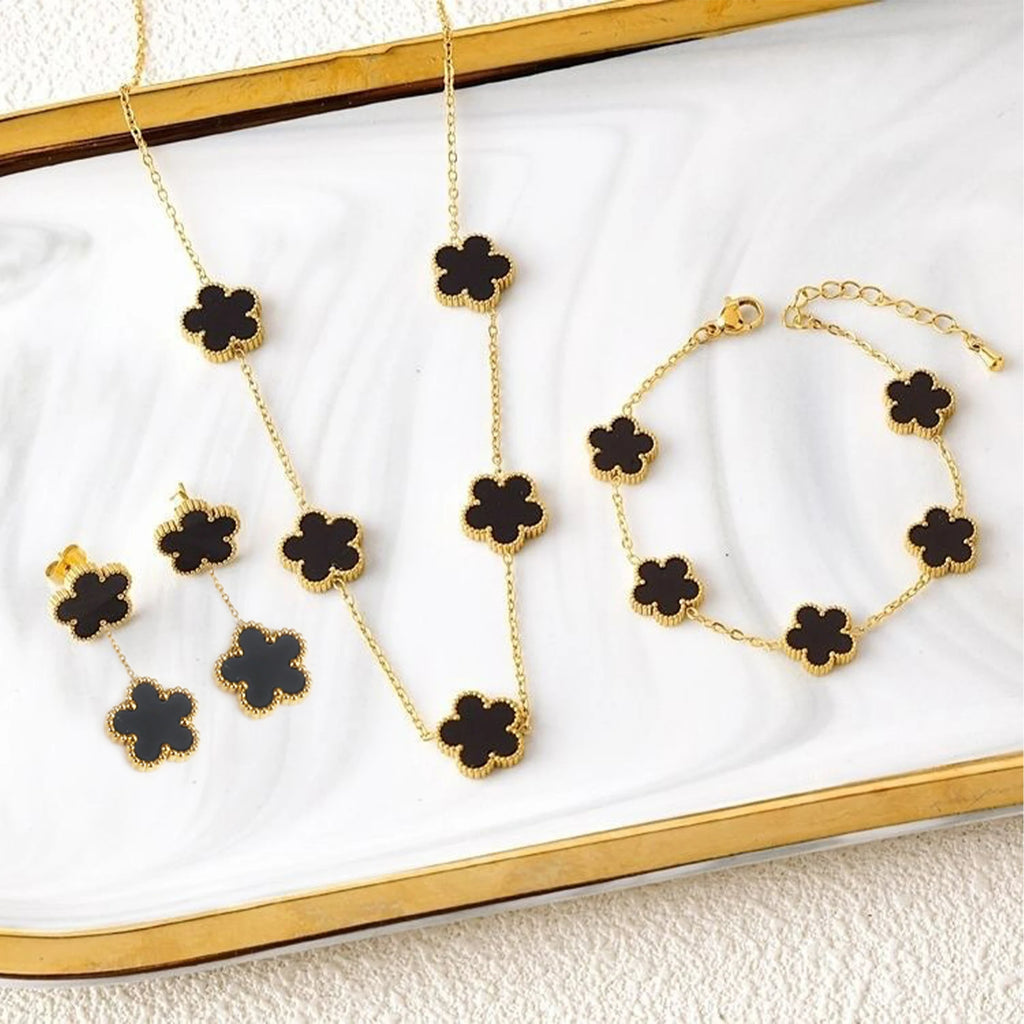 Five-Leaf Clover Jewelry Set
