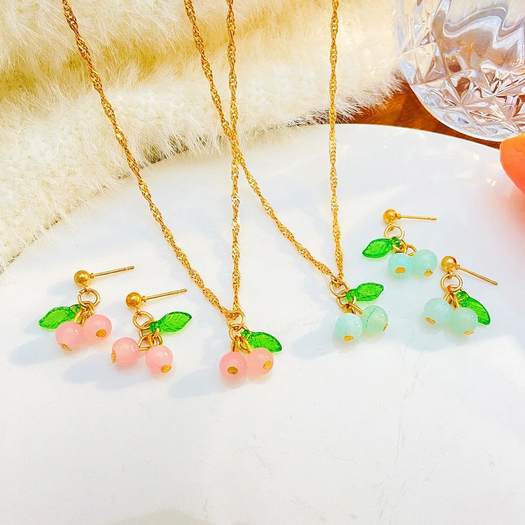 Cherry Blossom Necklace & Earring Set