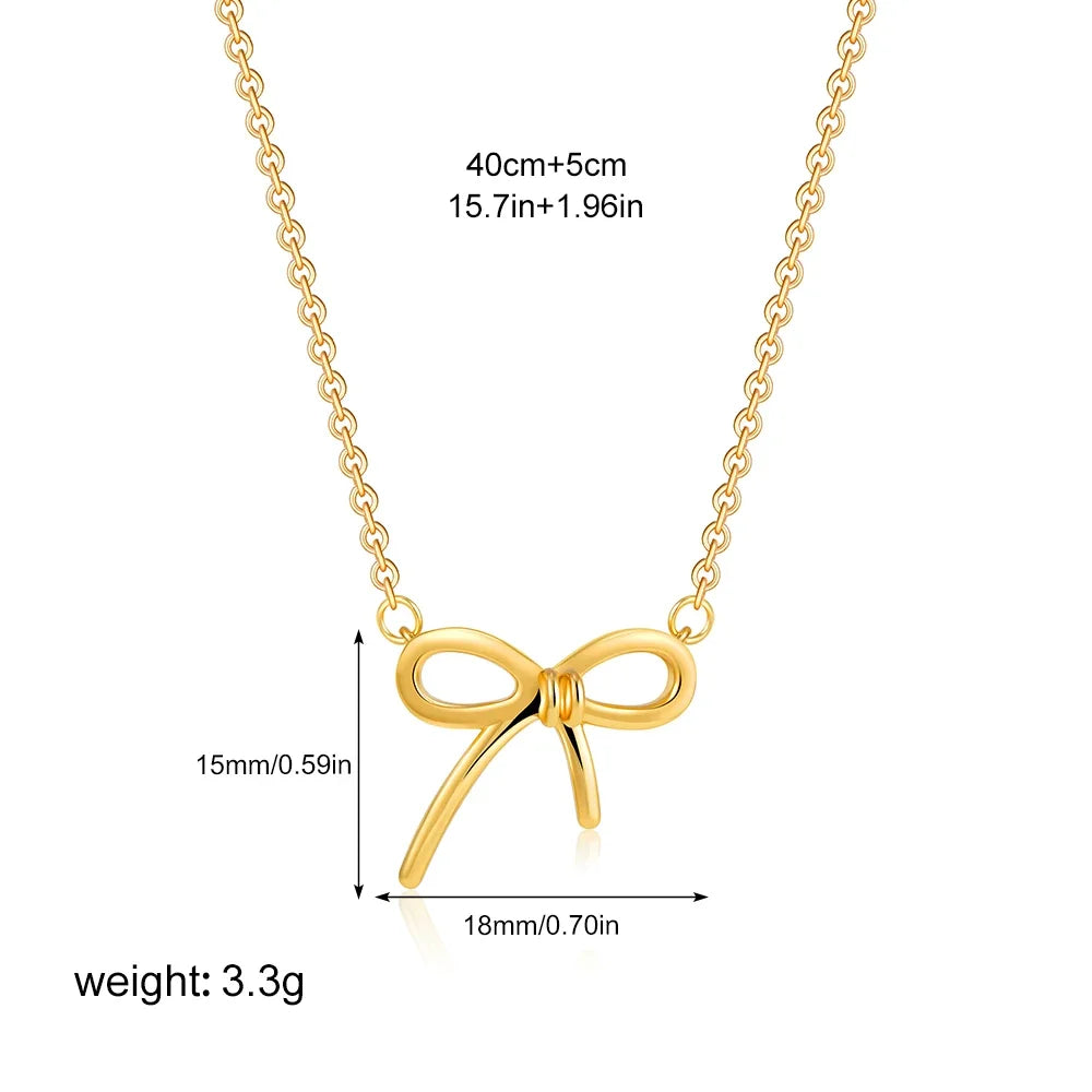Gold Bow Knot Choker Necklace