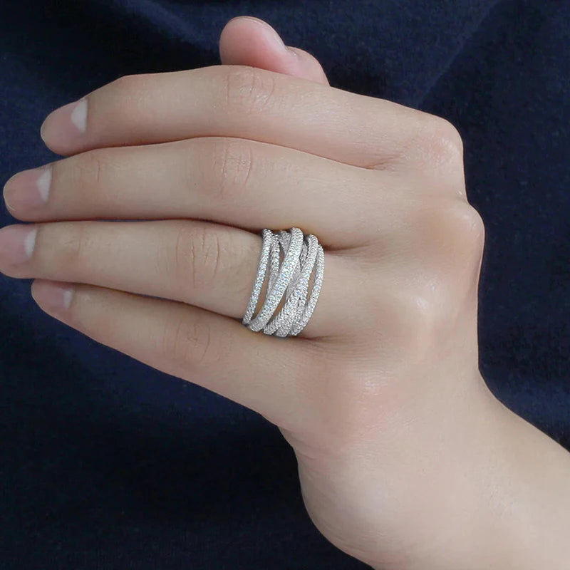 Layered Cross Ring Set