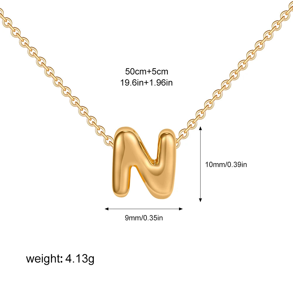 Bubble Initial Letter Necklace