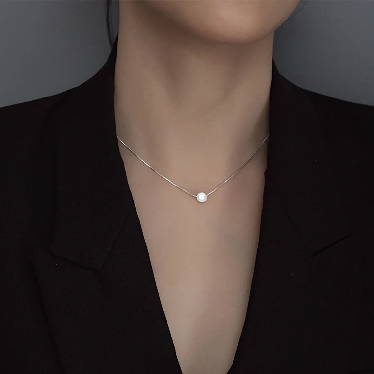 Sterling Silver Mother of Pearl Pendant Necklace