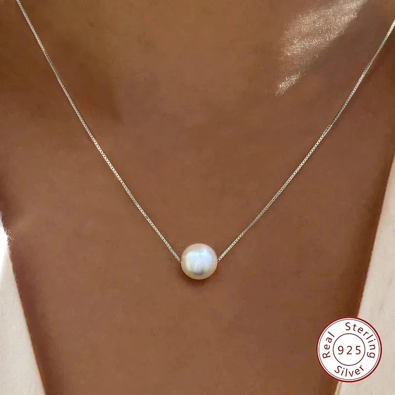 Sterling Silver Mother of Pearl Pendant Necklace