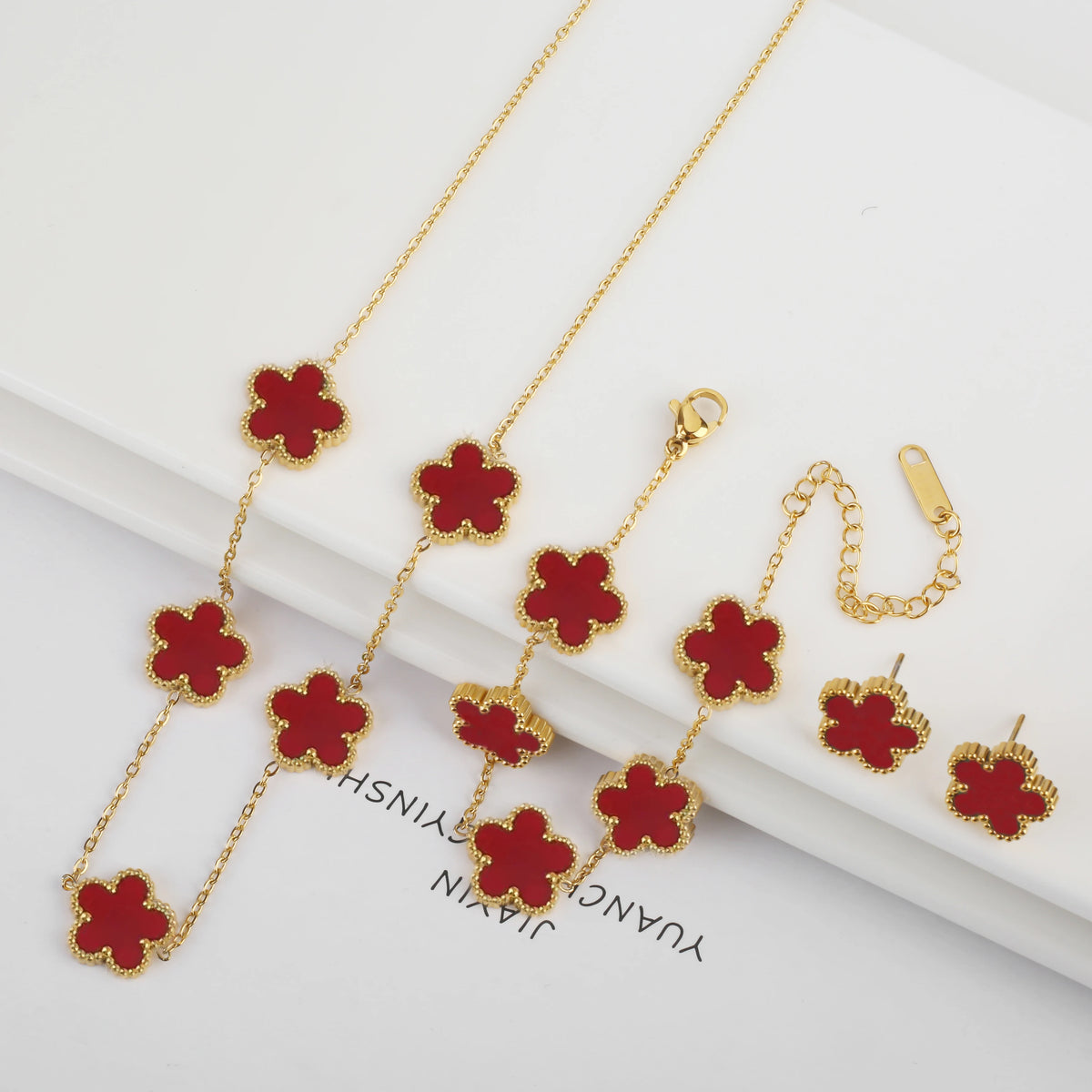 Five-Leaf Clover Jewelry Set