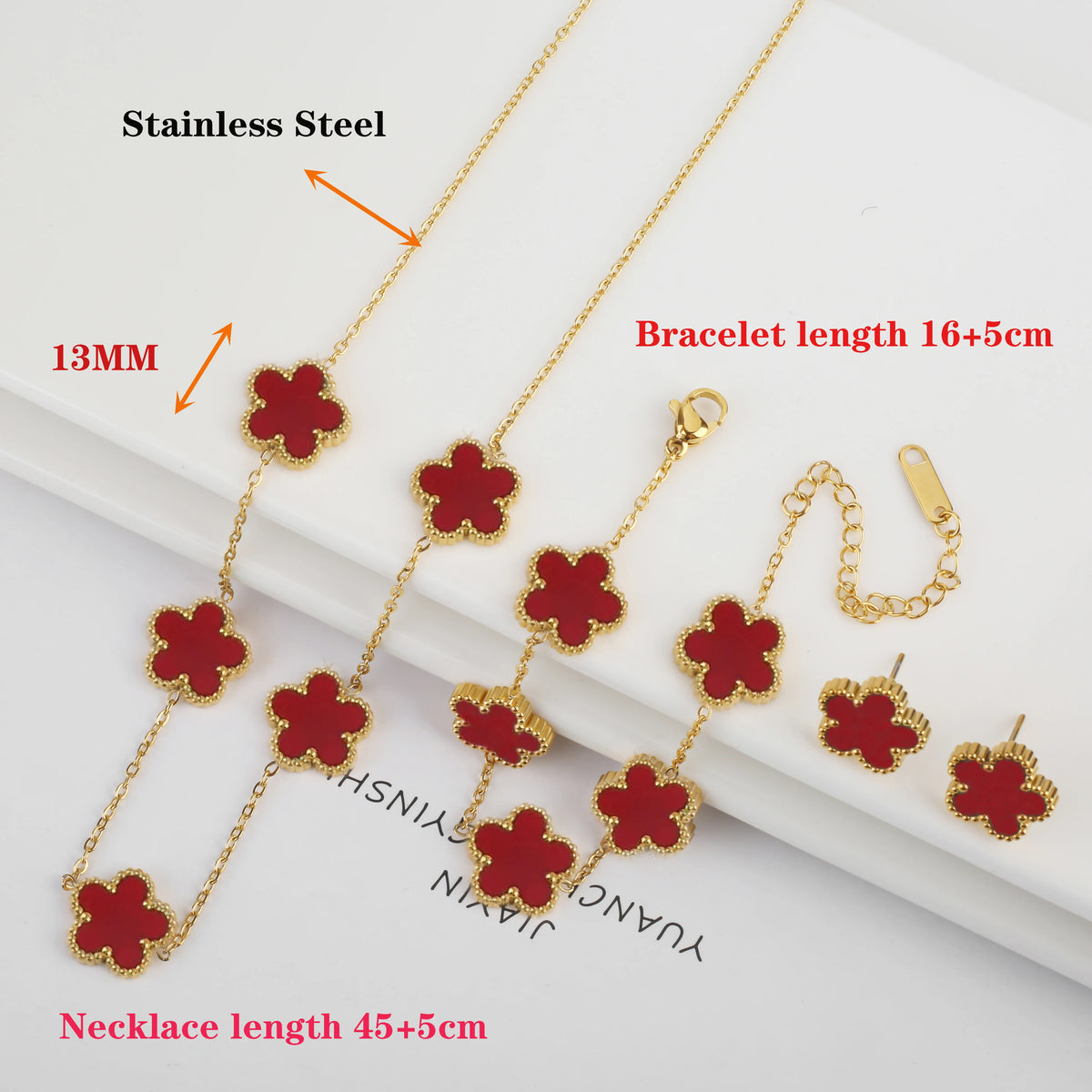 Five-Leaf Clover Jewelry Set
