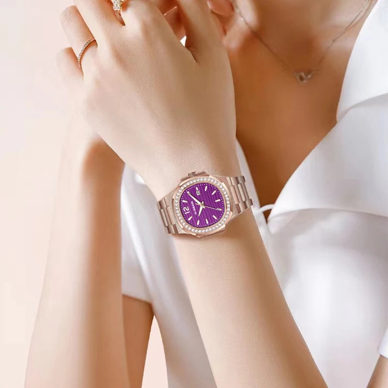 Rhinestone Steel-Band Watch