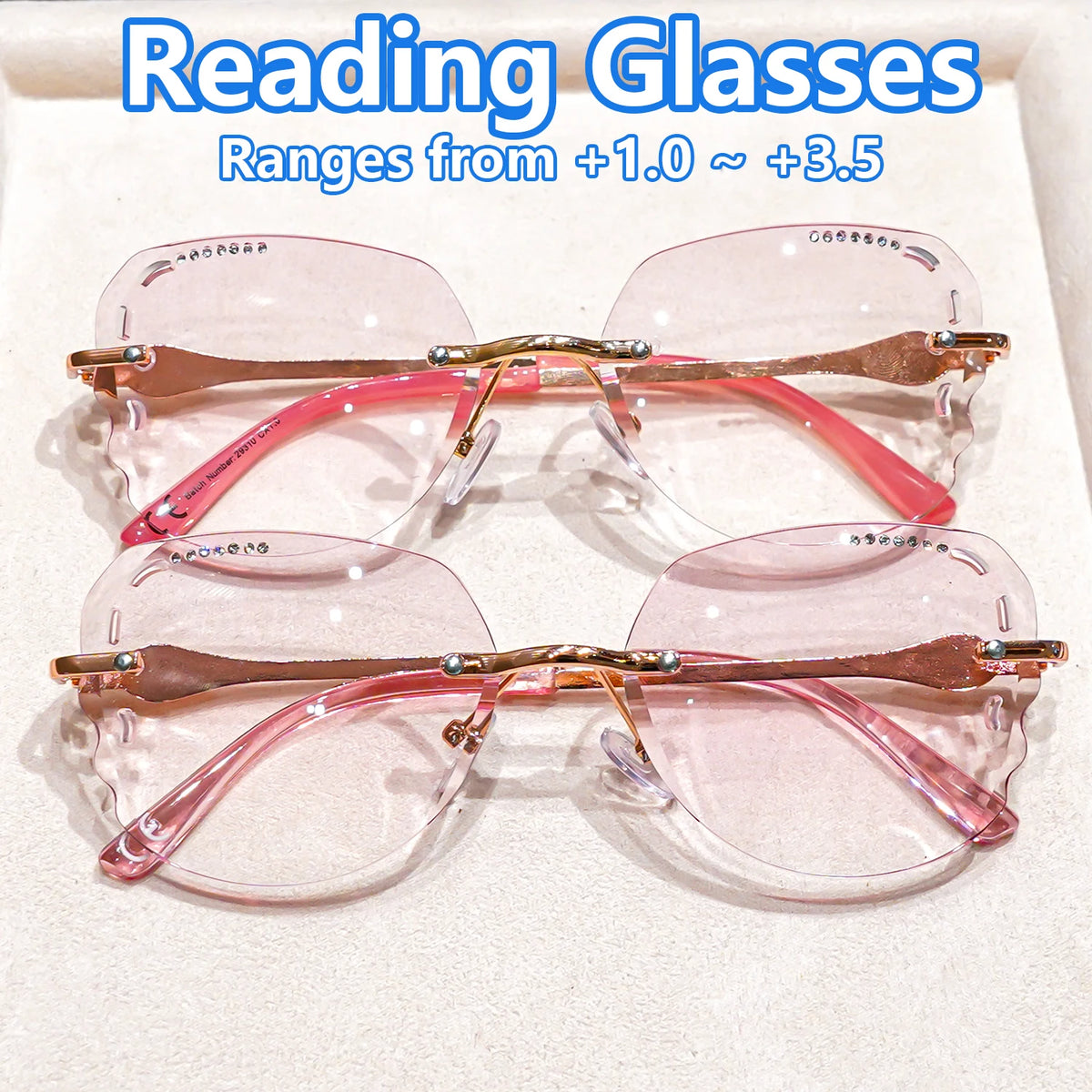 Rhinestone Rimless Reading Glasses