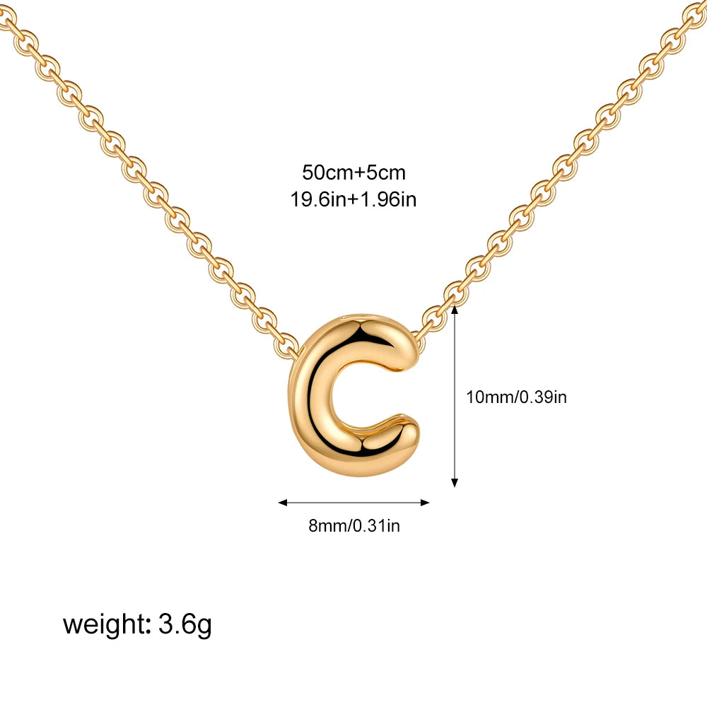 Bubble Initial Letter Necklace