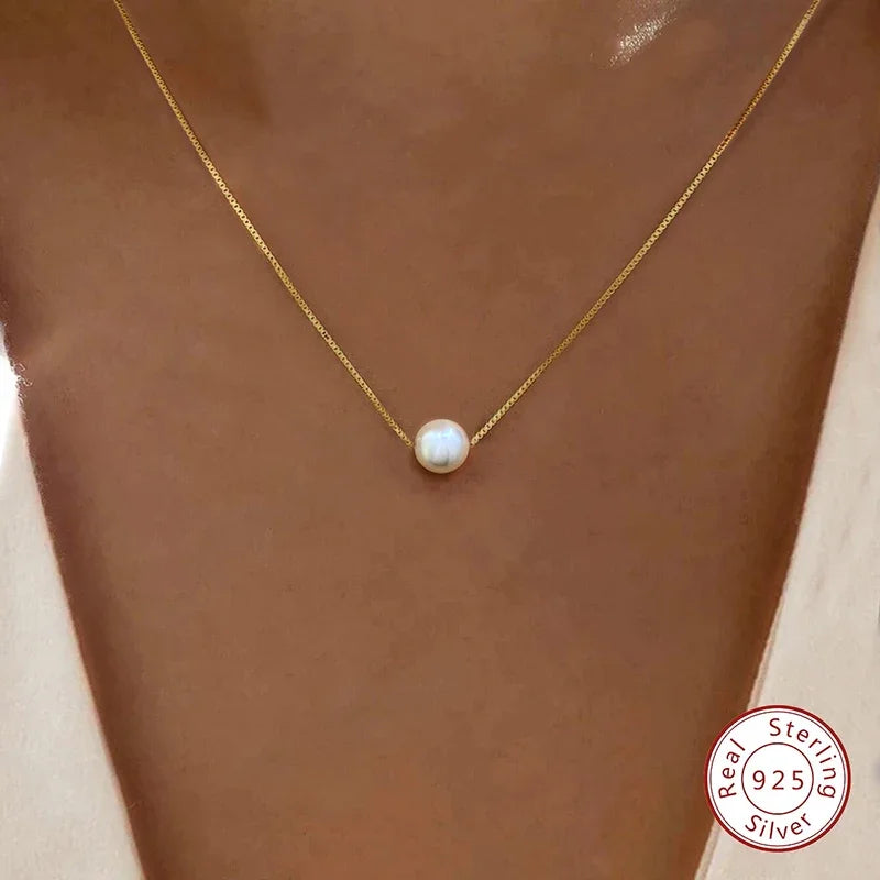 Sterling Silver Mother of Pearl Pendant Necklace