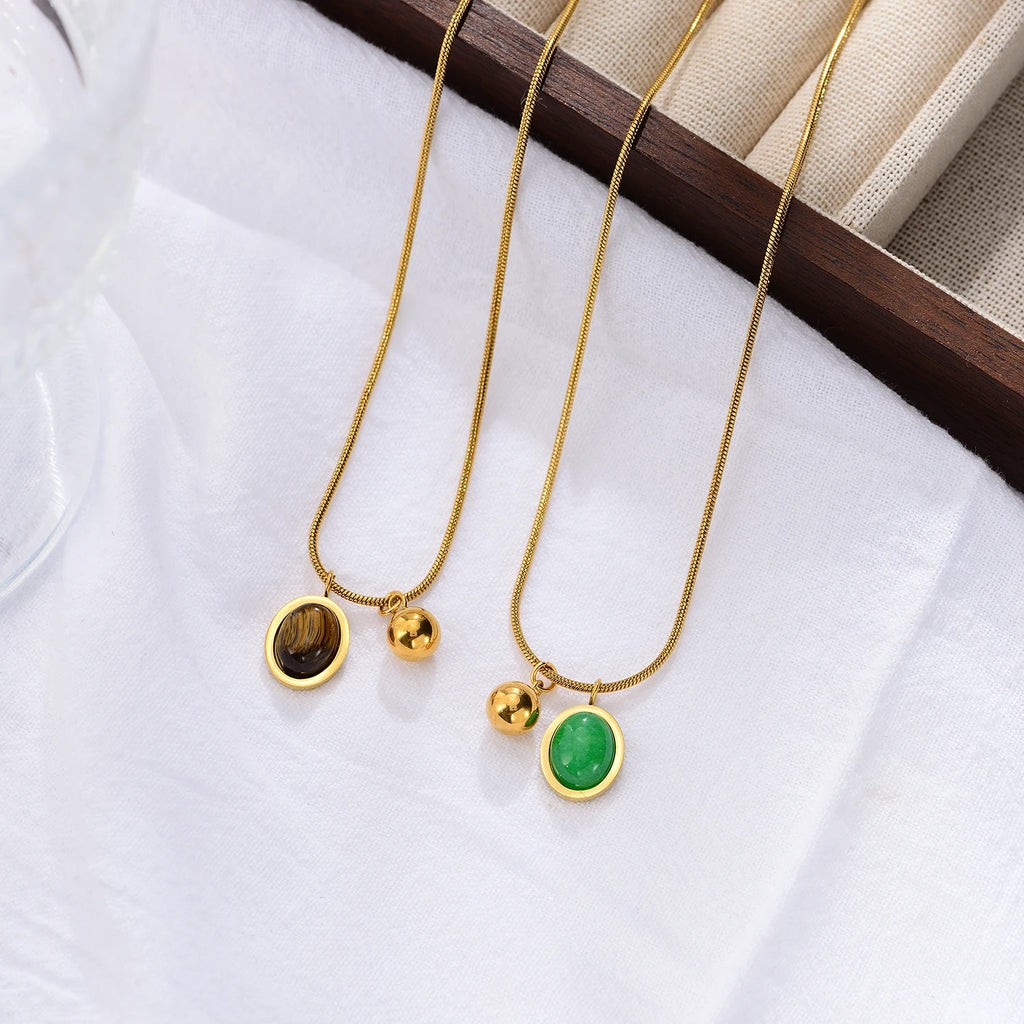 Tiger's Eye Stone Pendant Necklace