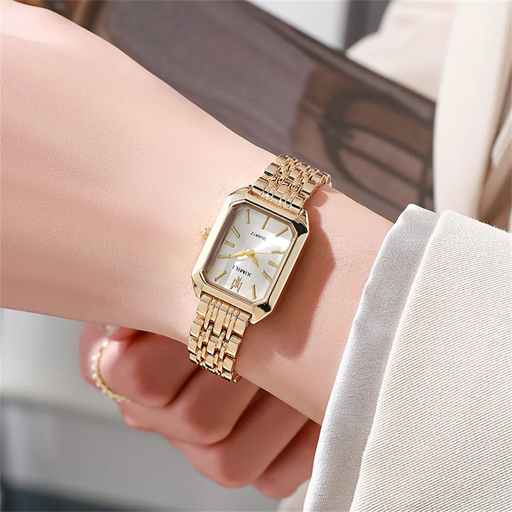 Square Gold-Plated Watch
