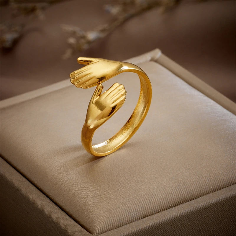 Embrace Hands Ring