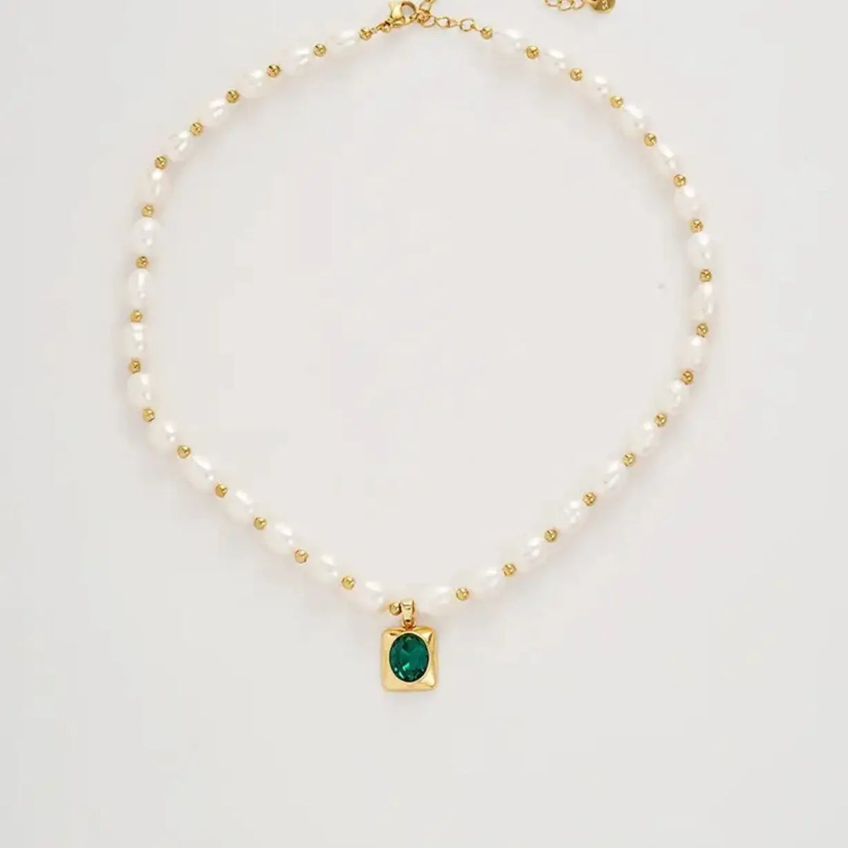 Green Crystal Pearl Necklace