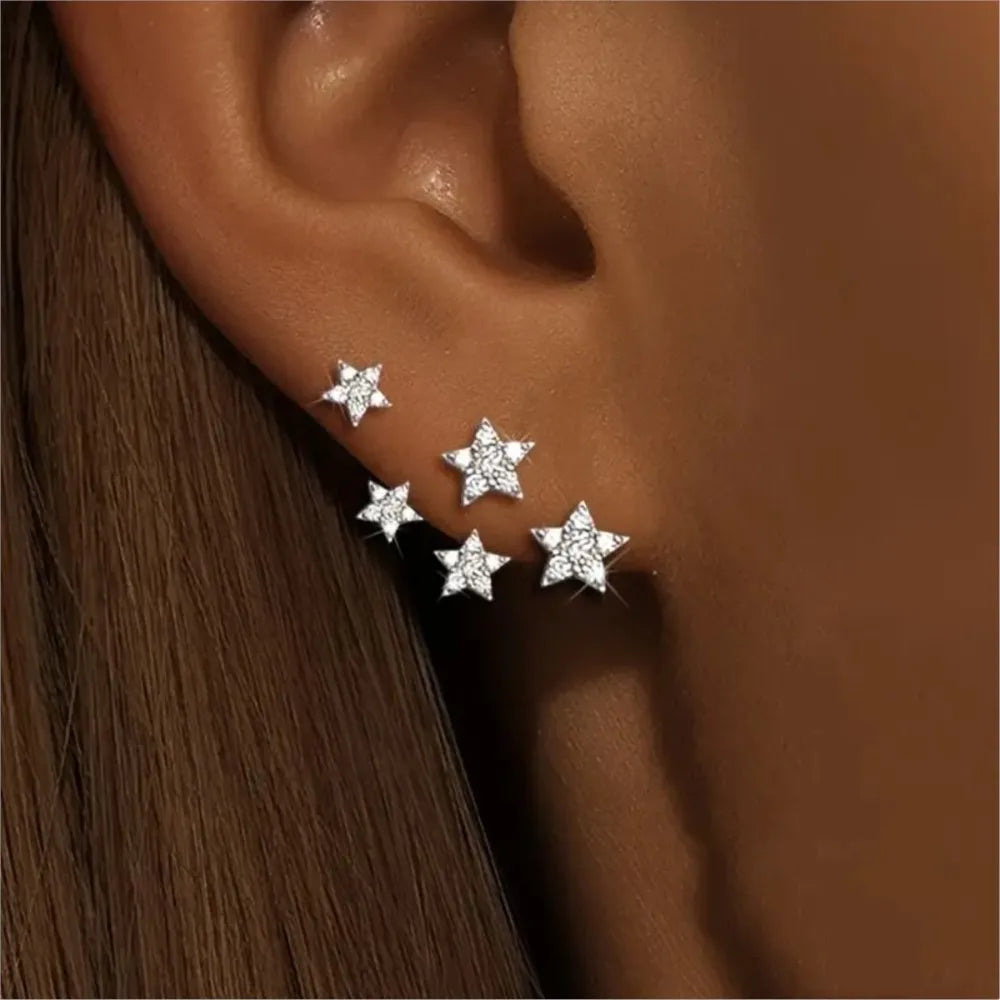 Star Zirconia Stud Earrings