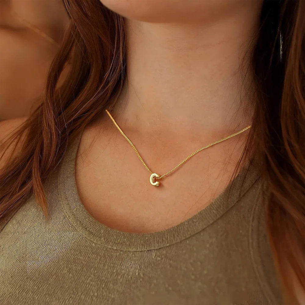 Bubble Initial Letter Necklace