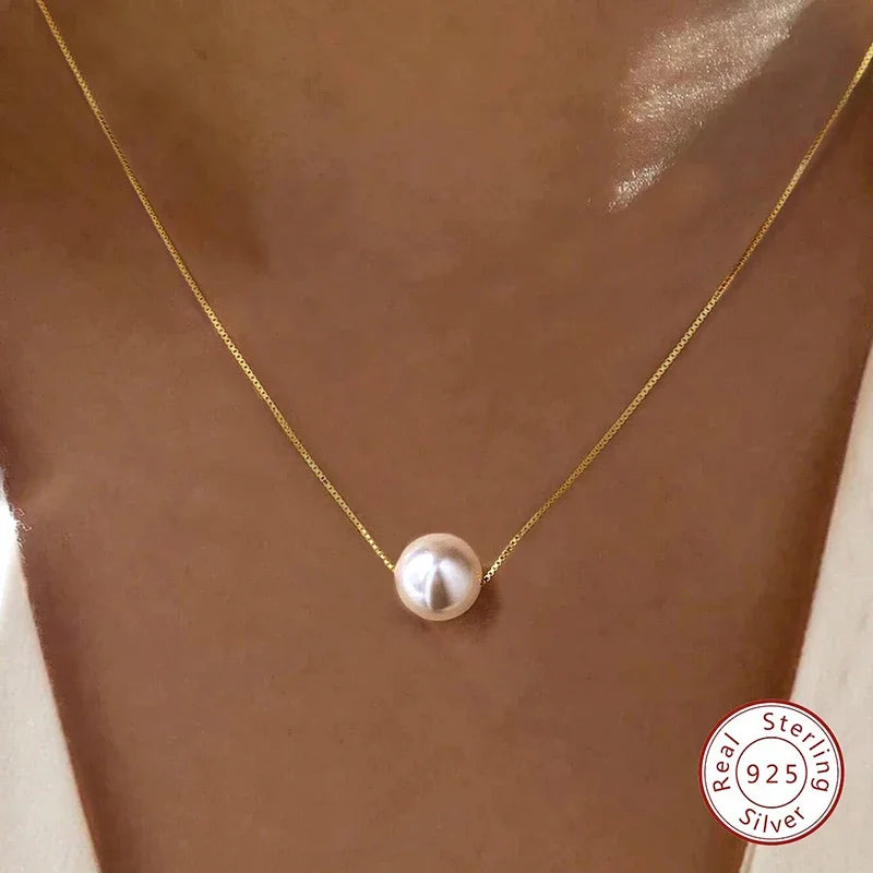 Sterling Silver Mother of Pearl Pendant Necklace